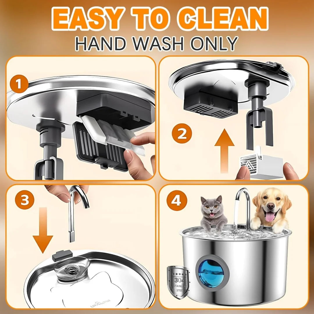 Automatic Cat Water Fountain Stainless Steel Dog