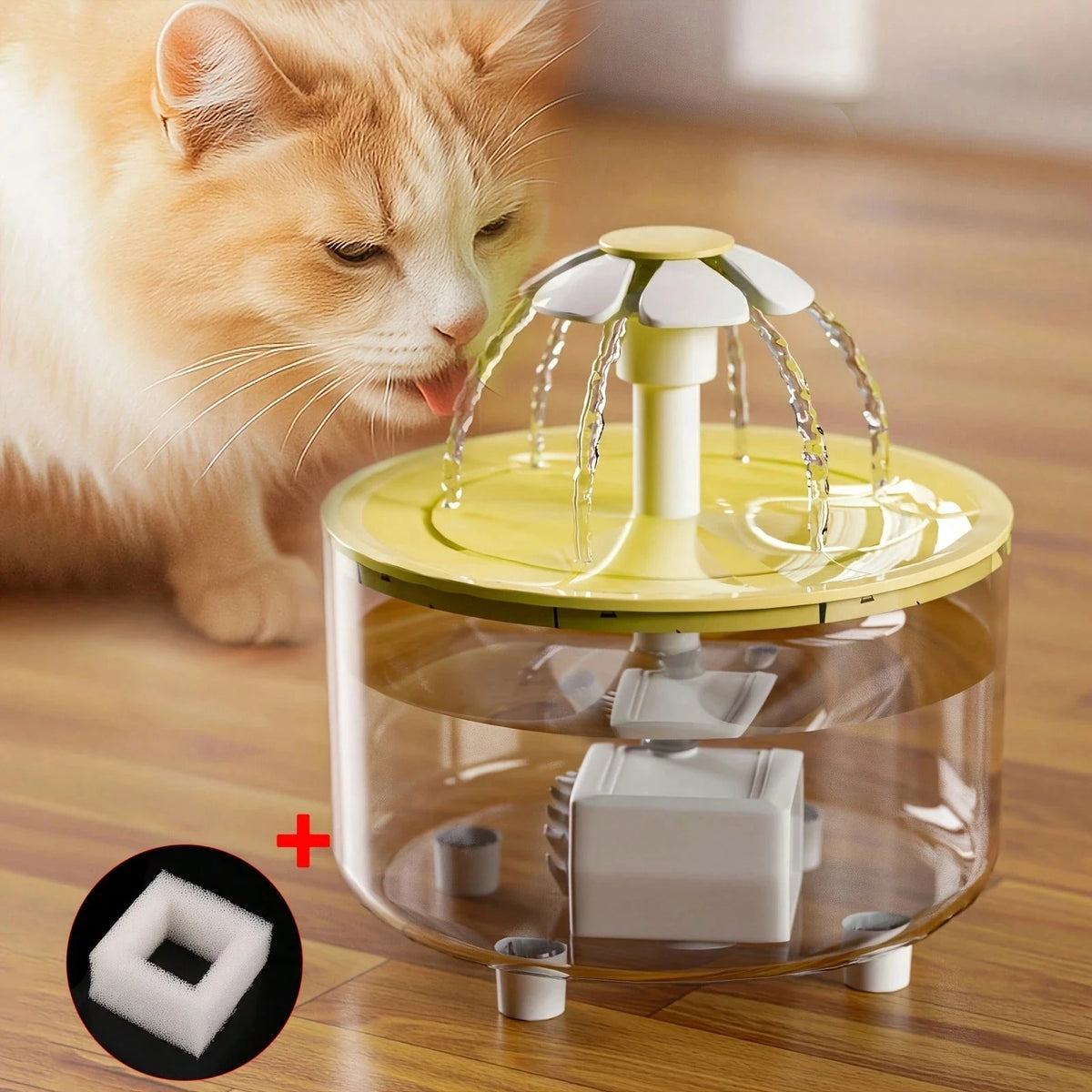 Floral Design Automatic Cat Water Fountain