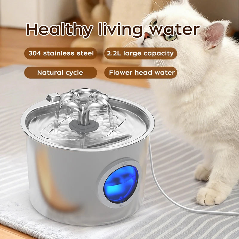 Automatic Cat Water Fountain Stainless Steel Dog